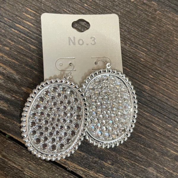 Oval Crystal Earrings