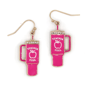 Enamel Tumbler Teacher Fuel Earrings