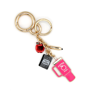 School Charm Gold Keychain