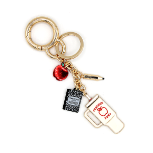 School Charm Gold Keychain