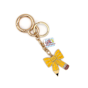 School Charm Gold Keychain
