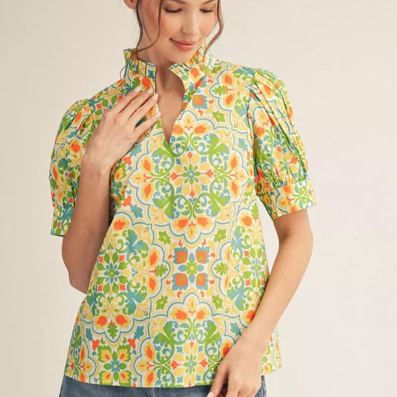 Ren Puff shoulder short sleeve Top