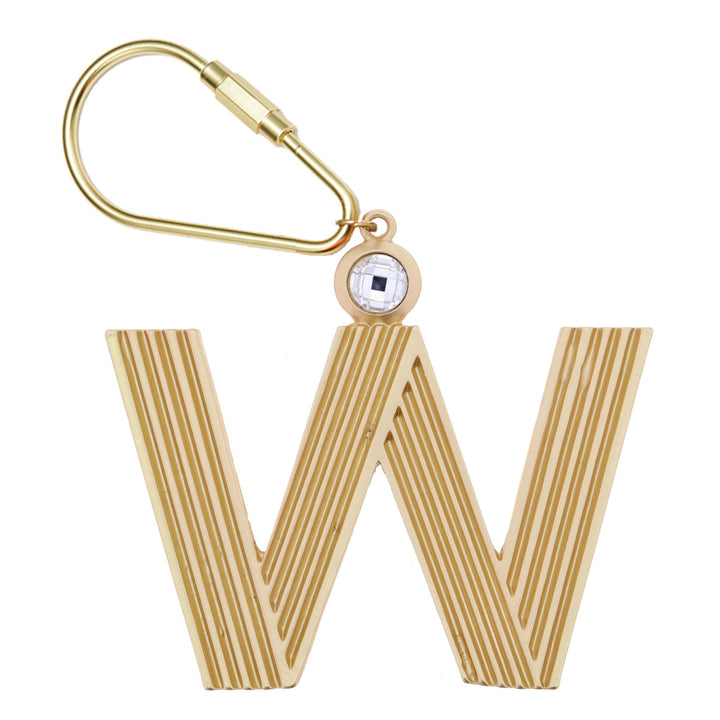 GOLD INITIAL CRYSTAL KEYCHAIN