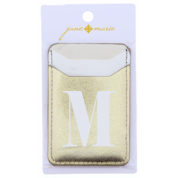 INITIAL A PHONE WALLET- CREAM, WHITE, AND GOLD