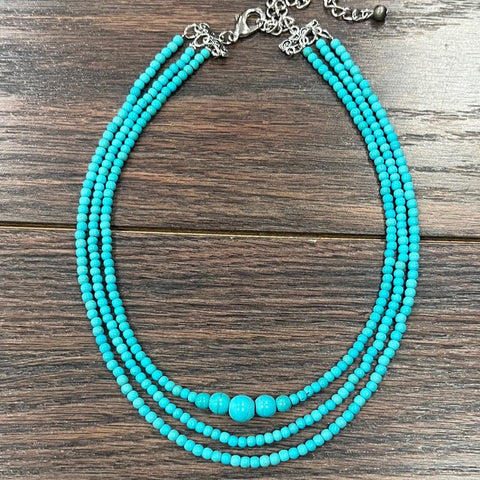 3 Strand Turquoise Necklace