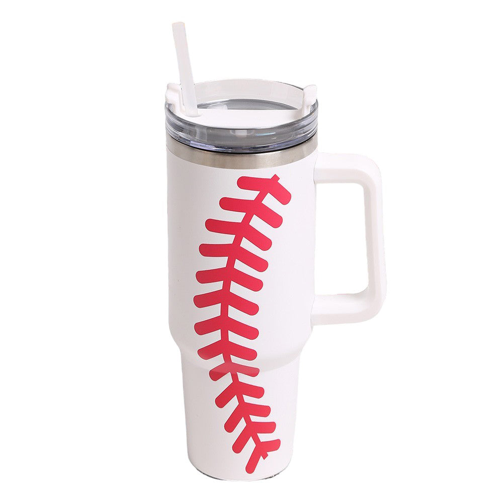 Baseball 40oz Stainless Steel Tumbler With Handle