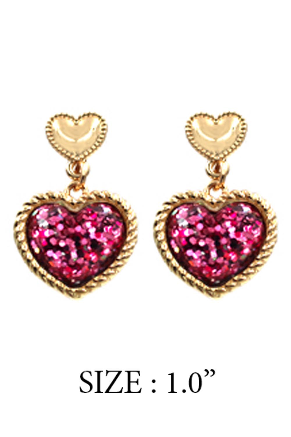 GLITTER HEART EPOXY POST EARRING