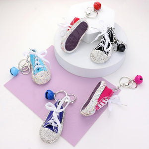 Bling Sneakers Bell Decor Keychain