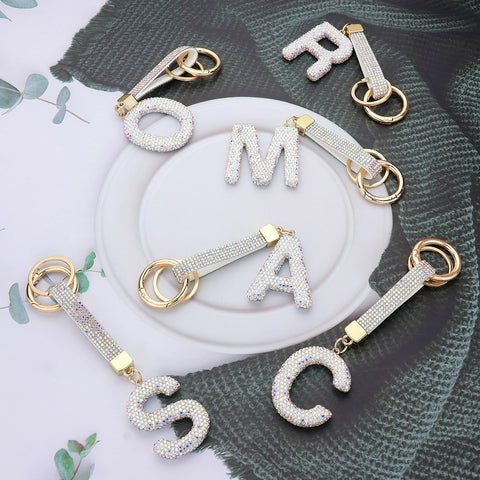 Bling Studded Initial A Keychain