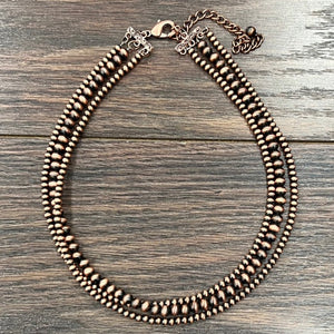 3 Strand Copper Navajo Pearl Necklace