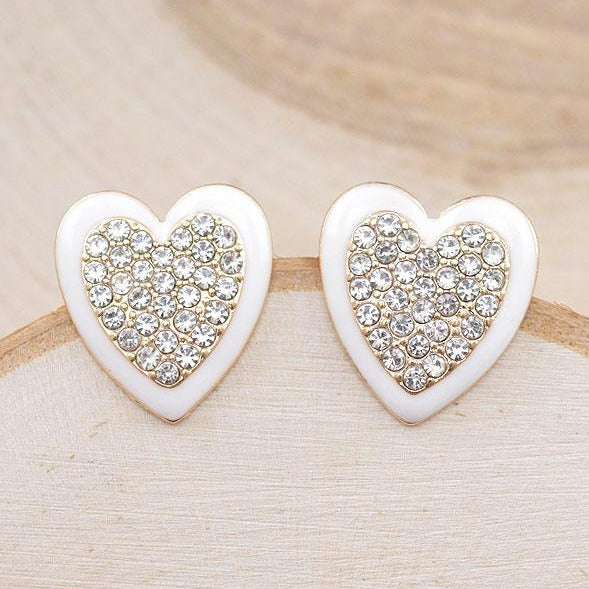 Rhinestone Heart Earrings
