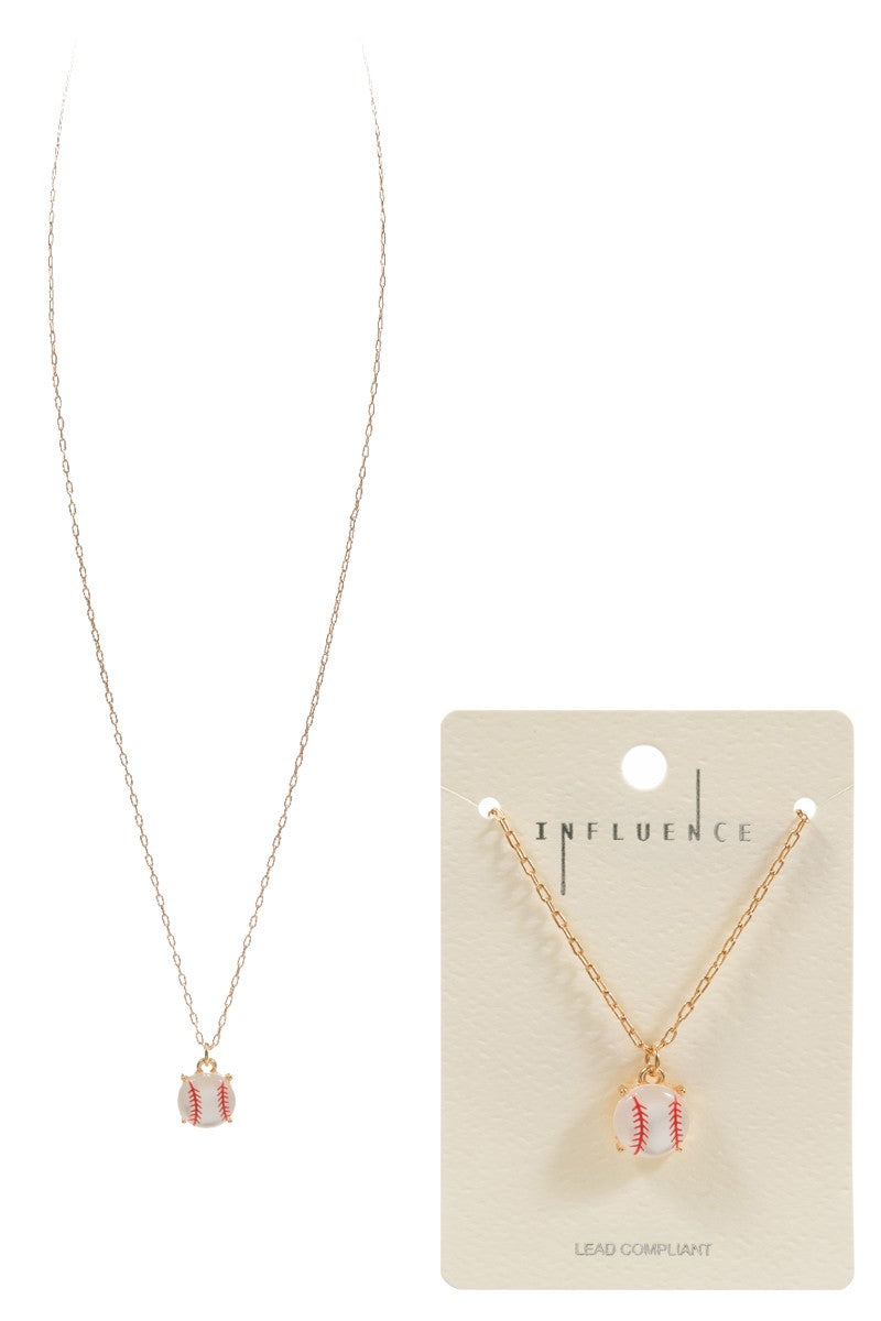 Sports Ball Shaped Faux Stone Necklace