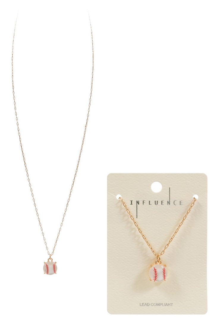 Sports Ball Shaped Faux Stone Necklace