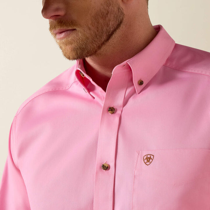 Solid Twill Classic Fit Shirt-10016692-Prism Pink
