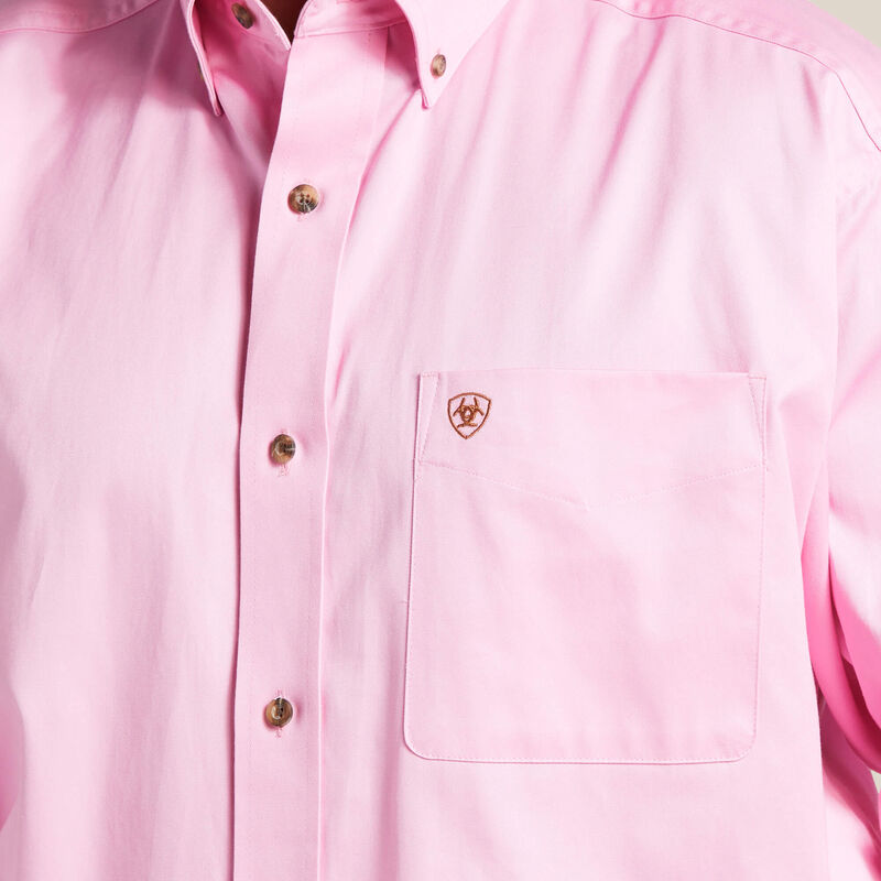 Solid Twill Classic Fit Shirt-10016692-Prism Pink