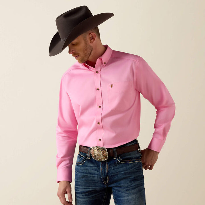 Solid Twill Classic Fit Shirt-10016692-Prism Pink