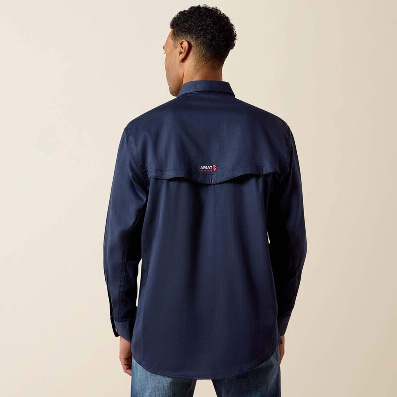 FR Solid Vent Work Shirt-10019062- Navy