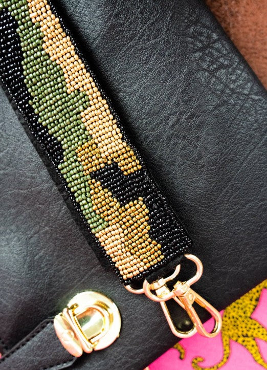 CAMO SEED BEAD BAG STRAP