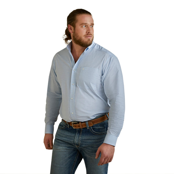 Ariat Solid Slub Classic LS Shirt-Chambrey Blue-10045025