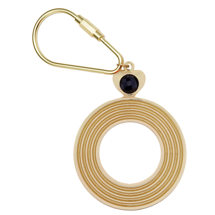 GOLD INITIAL CRYSTAL KEYCHAIN