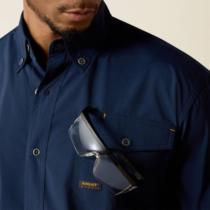 Rebar Made Tough VentTEK DuraStretch Work Shirt-Navy-10025388