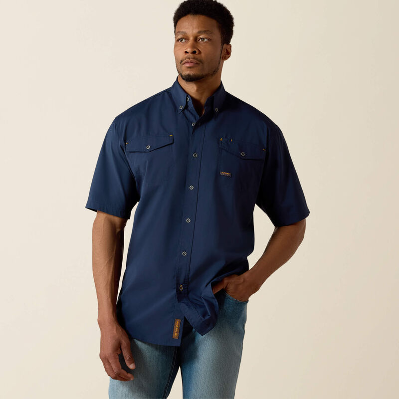 Rebar Made Tough VentTEK DuraStretch Work Shirt-Navy-10025388