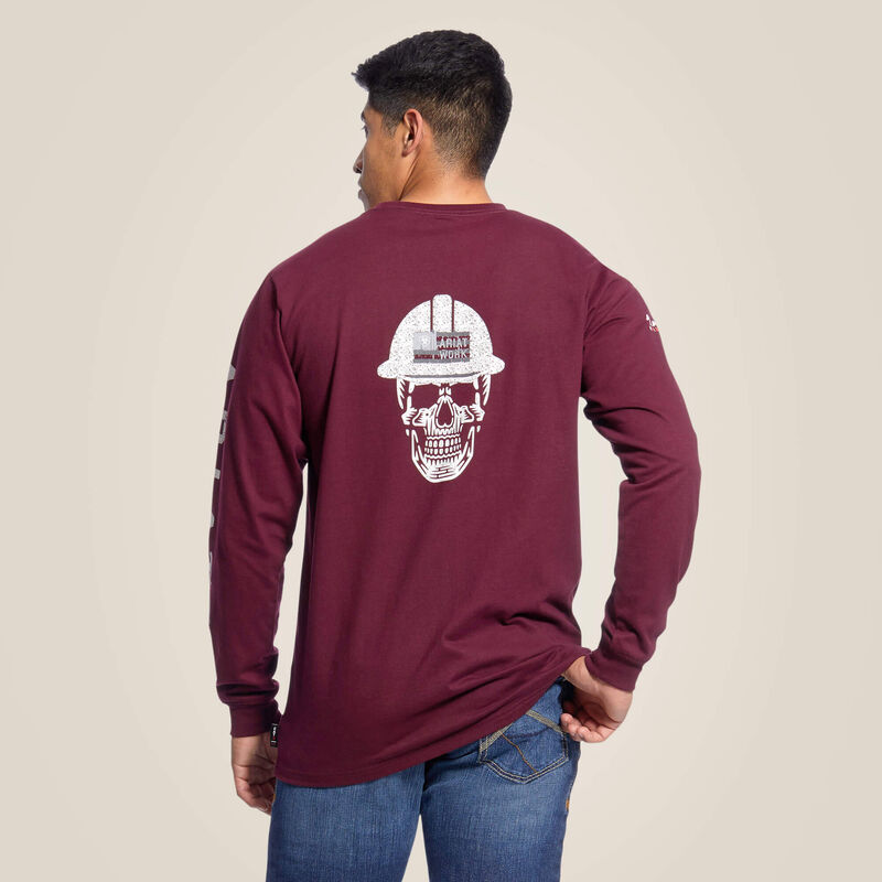 FR Roughneck Skull Logo T-Shirt_ Malbec-10026435