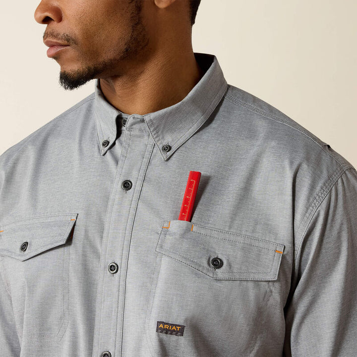 Rebar Made Tough VentTEK DuraStretch Work Shirt-10031024-CHARCOAL HEATHER