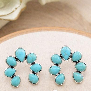 Turquoise Squash Blossom Studs