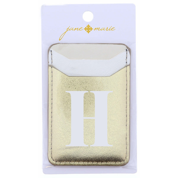 INITIAL A PHONE WALLET- CREAM, WHITE, AND GOLD