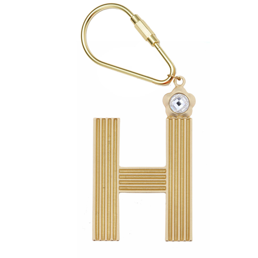 GOLD INITIAL CRYSTAL KEYCHAIN