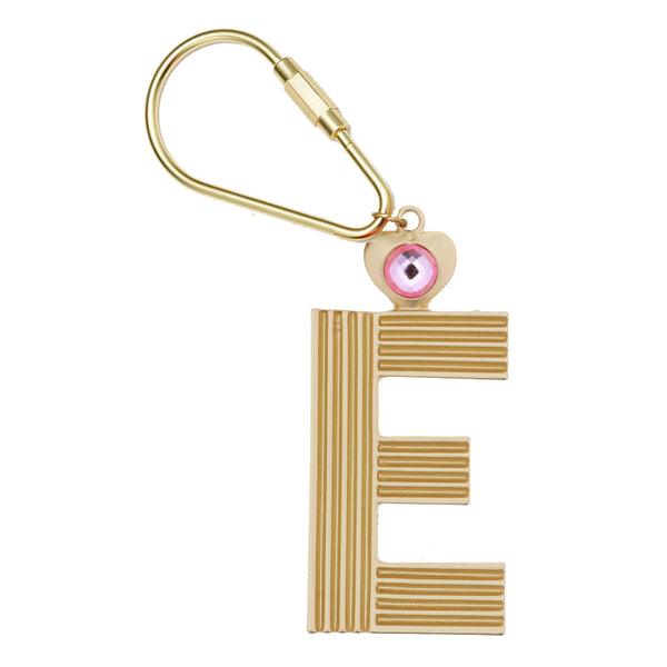 GOLD INITIAL CRYSTAL KEYCHAIN