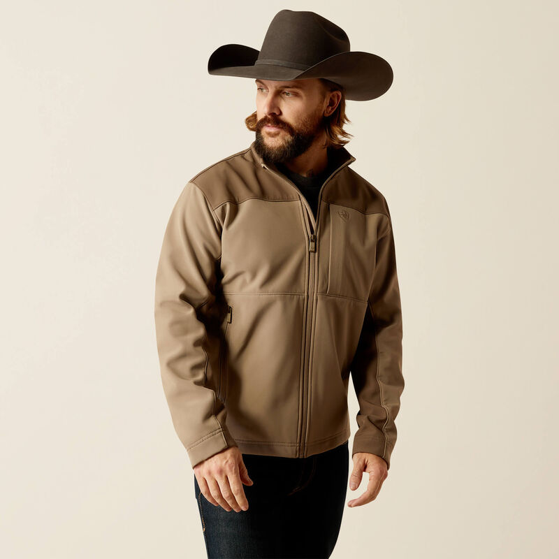 Ariat Men's Wyatt Softshell Jacket-10052594-BRINDLE|MAJOR BROWN