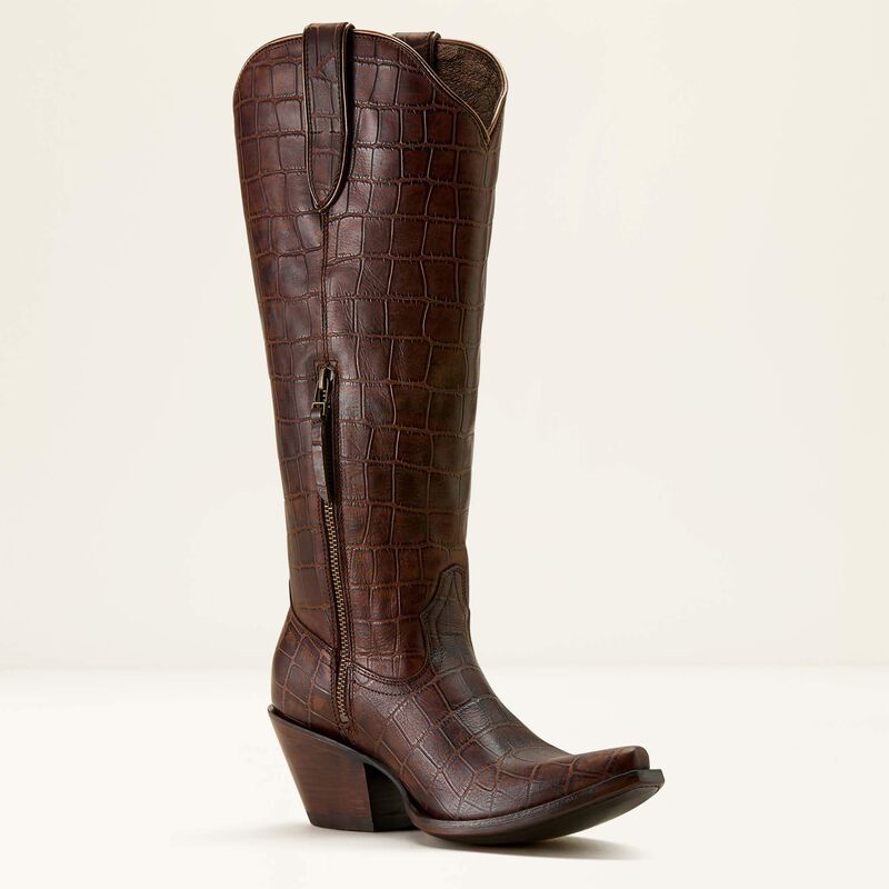WOMEN'S Style No. 10061831 Casanova X Toe Western Boot-LUXE ESPRESSO CROC PRINT