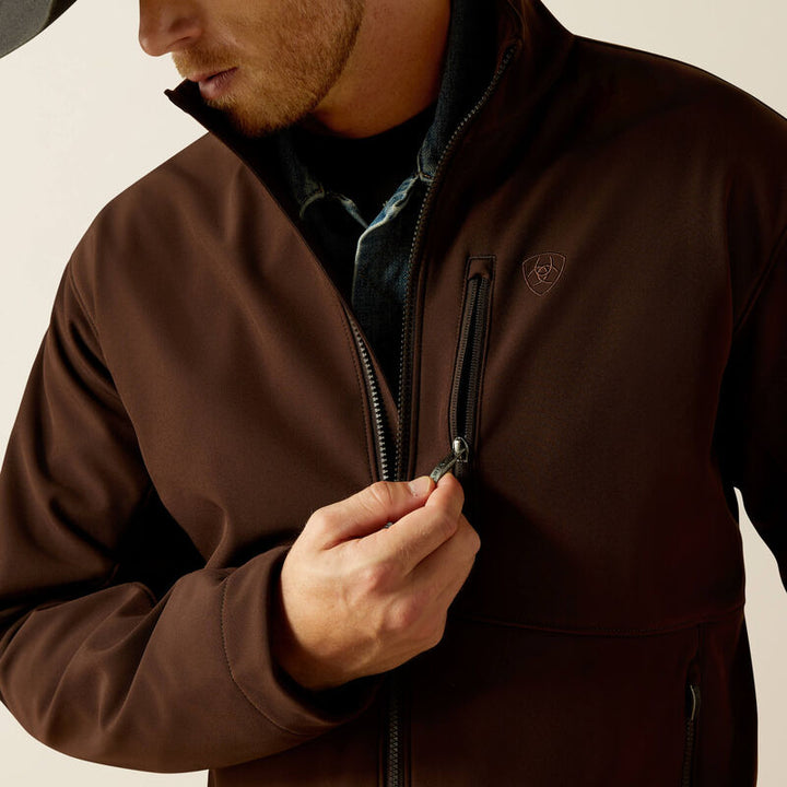 Men's Ariat Logo Softshell Jacket-10062585-Browm