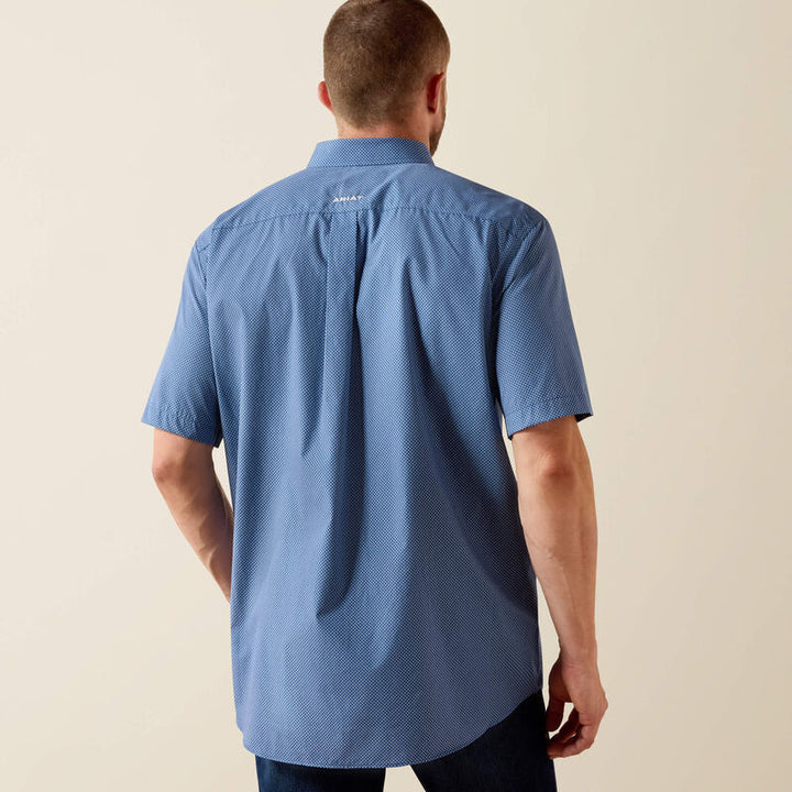 Ariat Wrinkle Free Case Classic Fit Shirt-10071017-ENSIGN BLUE GEO PRINT