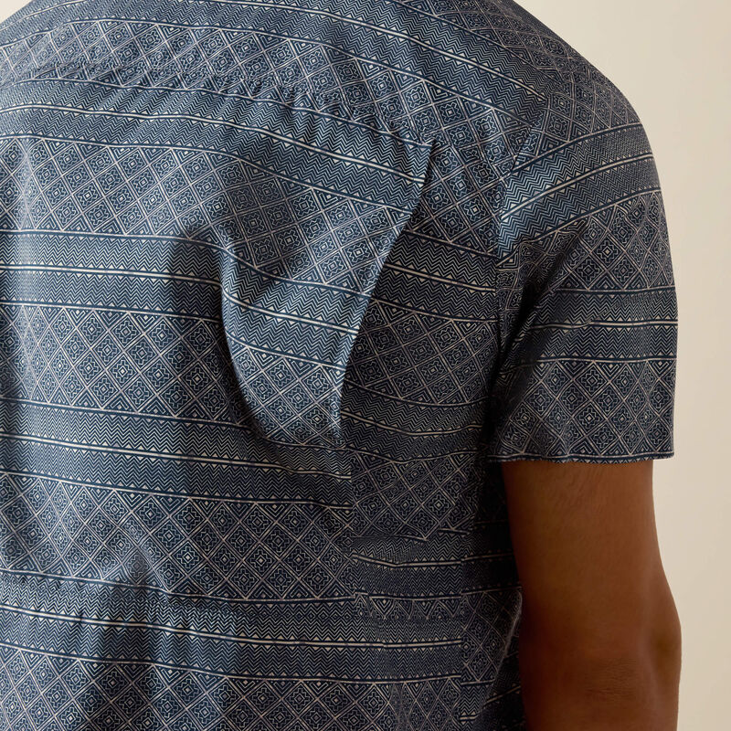 Ariat Printed VentTEK Outbound Fitted Shirt-10071048-Dark Denim