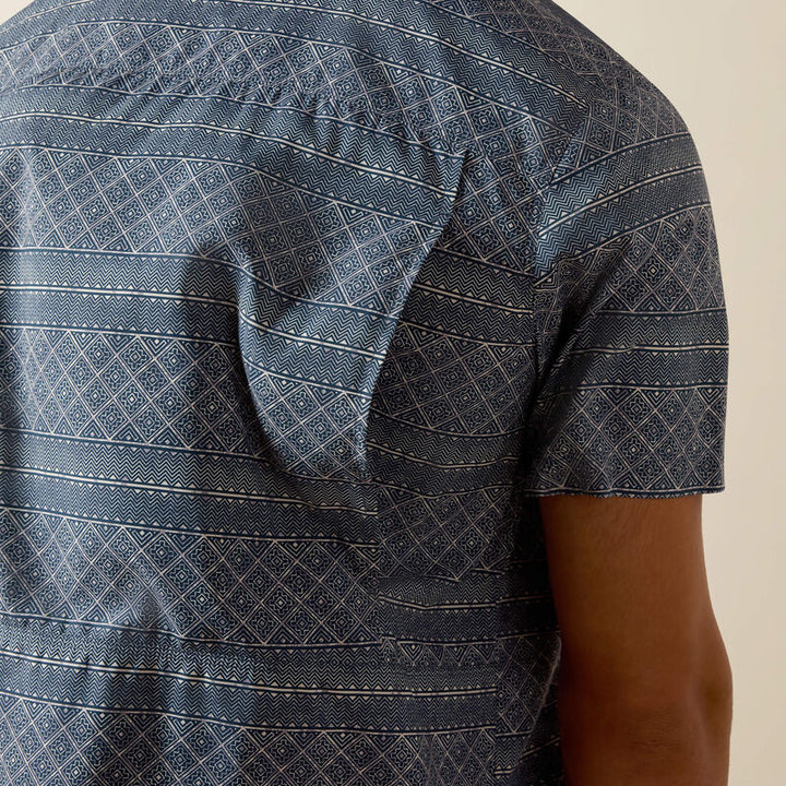 Ariat Printed VentTEK Outbound Fitted Shirt-10071048-Dark Denim
