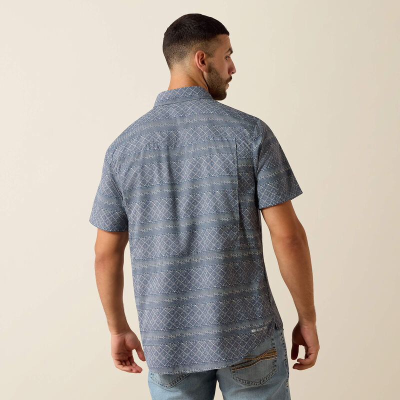 Ariat Printed VentTEK Outbound Fitted Shirt-10071048-Dark Denim