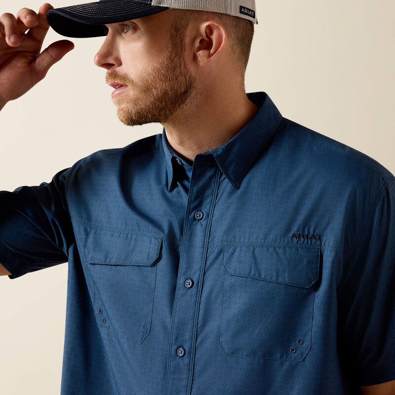 Ariat Printed VentTEK Outbound Classic Fit Shirt-10071050-DARK DENIM NAVY