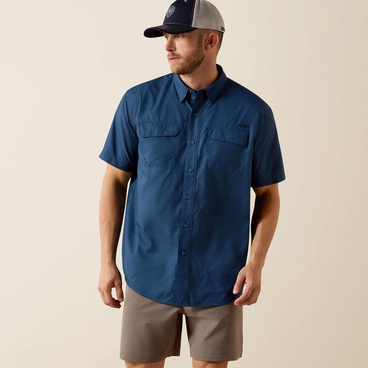 Ariat Printed VentTEK Outbound Classic Fit Shirt-10071050-DARK DENIM NAVY