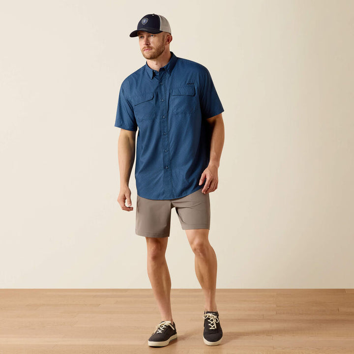 Ariat Printed VentTEK Outbound Classic Fit Shirt-10071050-DARK DENIM NAVY