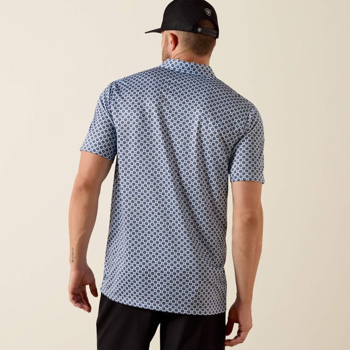 Ariat All Over Print Fitted Polo-10071093-WHITE MEDALLION PRINT