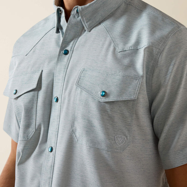 Ariat VentTEK Western Fitted Snap Shirt-10071255 Blue Heather