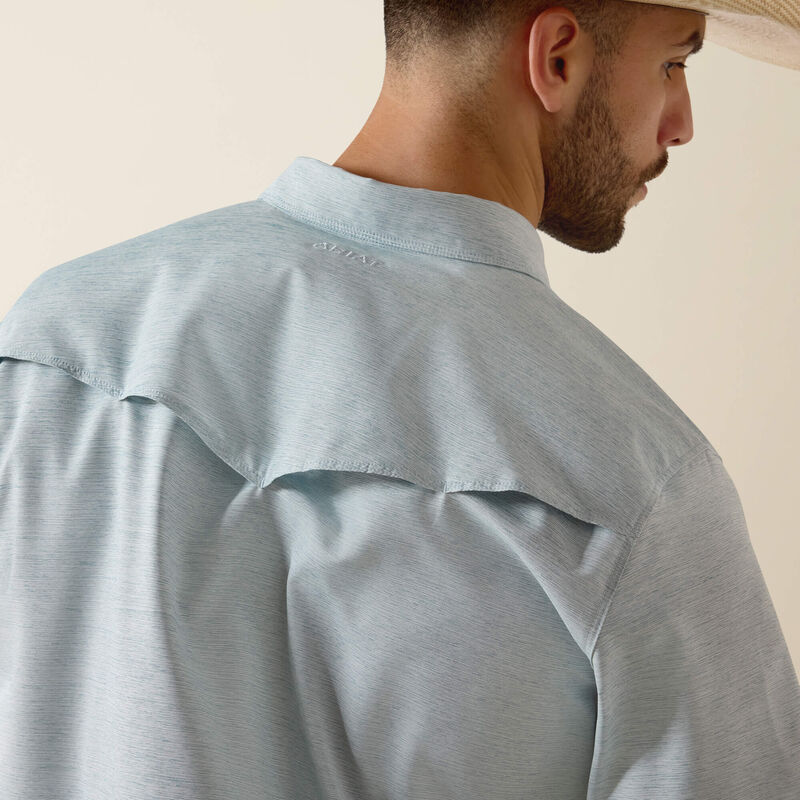 Ariat VentTEK Western Fitted Snap Shirt-10071255 Blue Heather