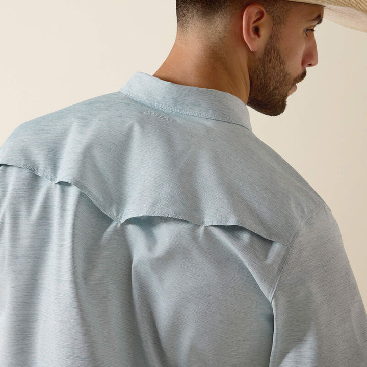 Ariat VentTEK Western Fitted Snap Shirt-10071255 Blue Heather