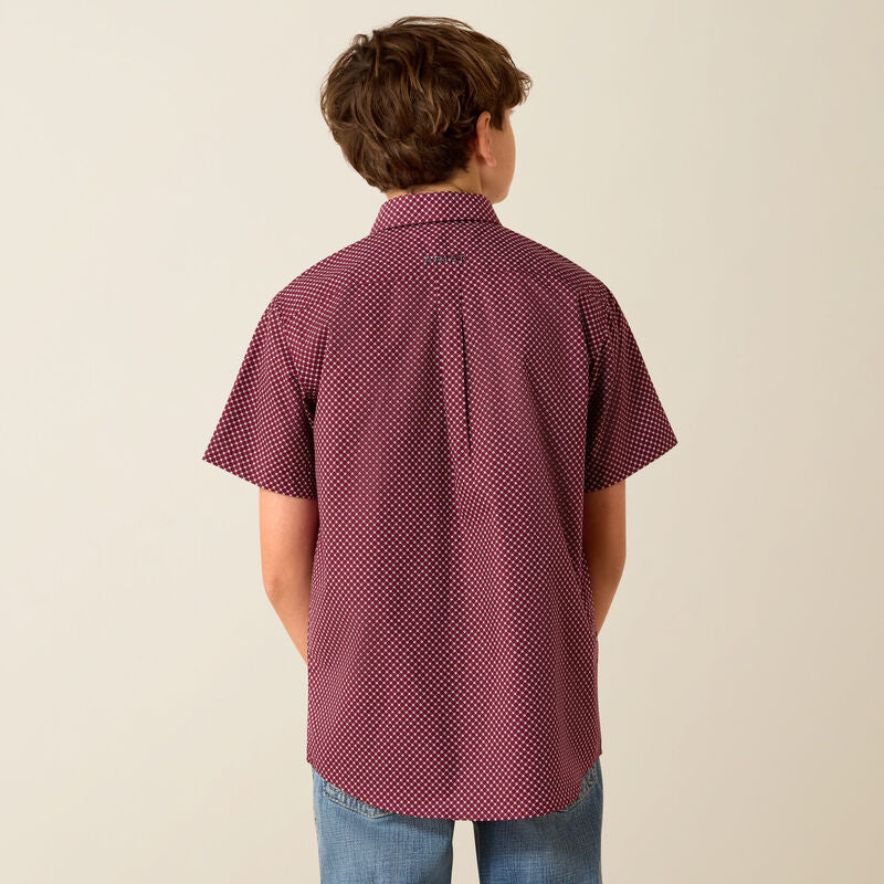 Ariat Boys Pippin Shirt-10071675-MAROON BANNER GEO PRINT