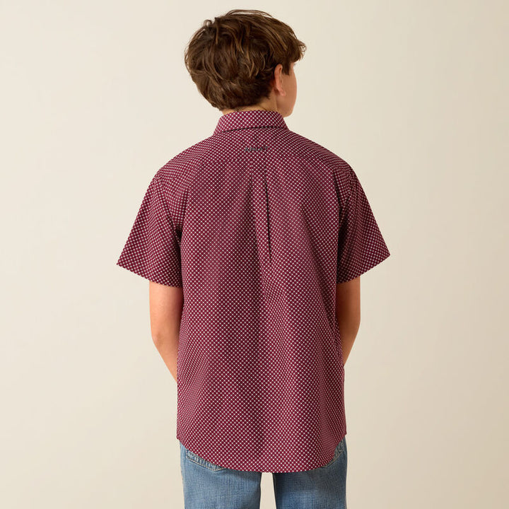 Ariat Boys Pippin Shirt-10071675-MAROON BANNER GEO PRINT