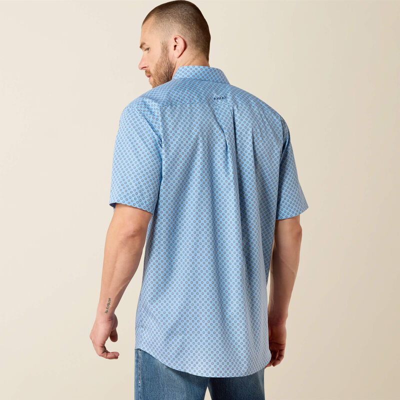 Ariat Wrinkle Free Cash Classic Fit Shirt-10071740-BLISSFUL BLUE MEDALLION PRINT