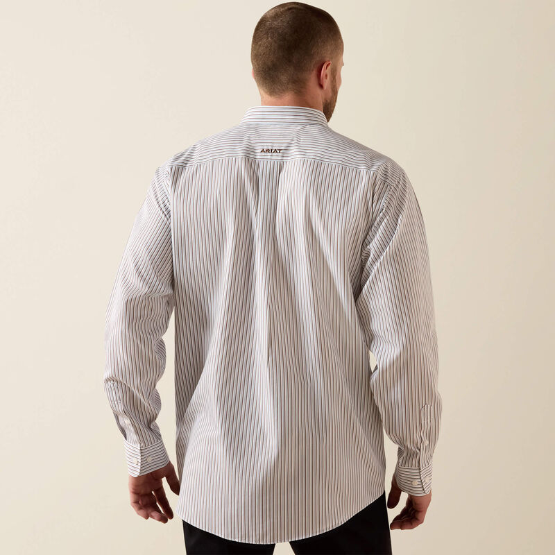 Ariat Wrinkle Free Cory Classic Fit Shirt-10071745-WHITE STRIPE